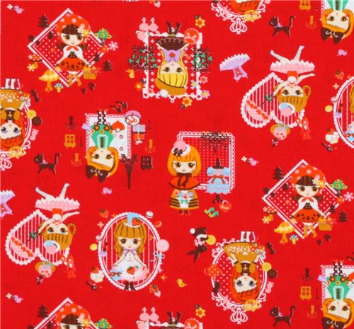 roter japanischer Stoff M�dchen beim Einkaufen Cosmo 2