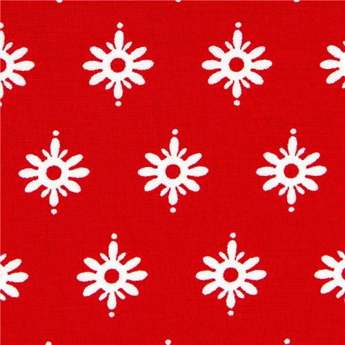 red Michael Miller Christmas fabric with Christmas stars 1