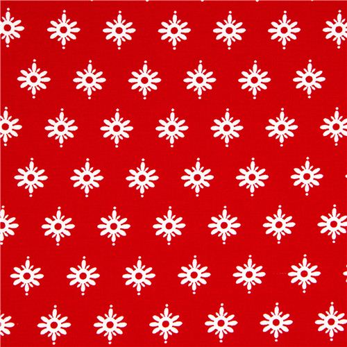 red Michael Miller Christmas fabric with Christmas stars 2