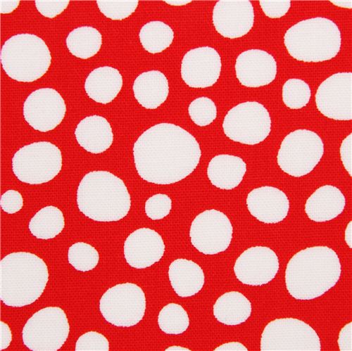 Tela roja de Michael Miller con pequeños puntos blancos Tela