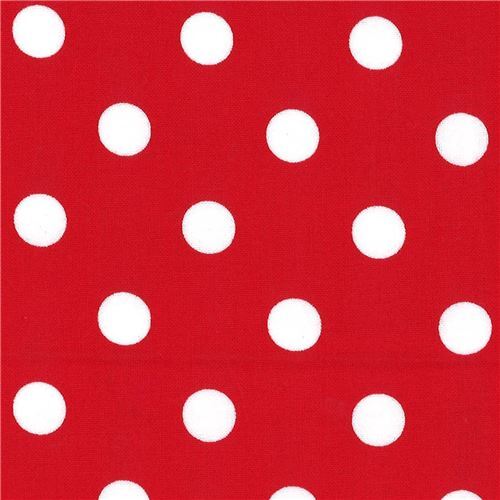 Large Red White Polka Dots Fabric