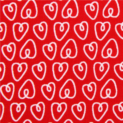 red Petite Hearts heart love fabric Michael Miller Petite Paris Fabric