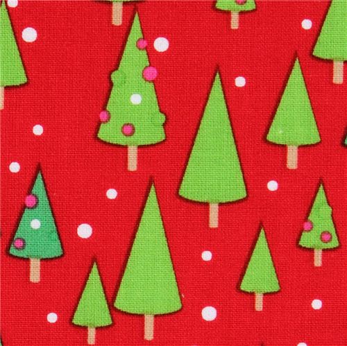 roter Riley Blake Weihnachts-Stoff Weihnachtsbaum 1