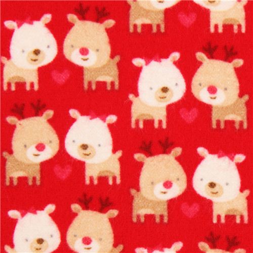 roter Riley Blake Xmas Flanellstoff Home for the Holidays Stoff
