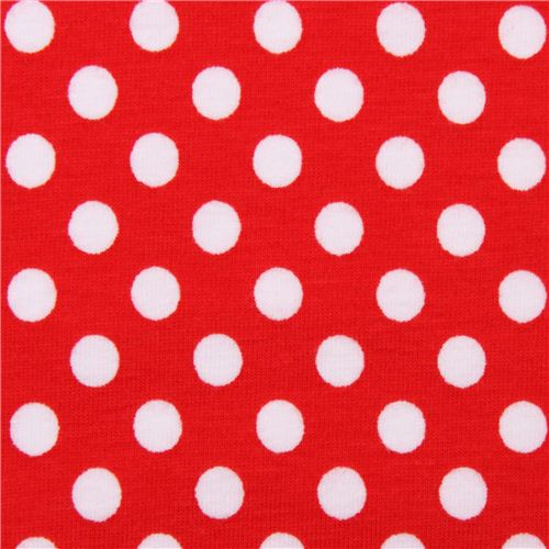 red Riley Blake polka dot knit fabric from the USA Fabric