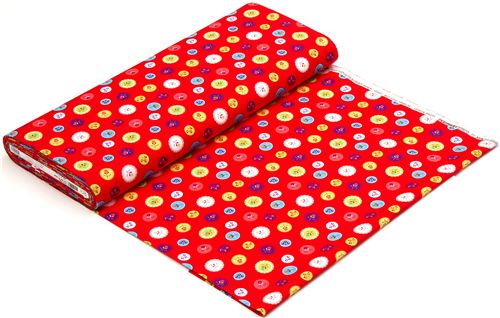 red Robert Kaufman fabric with many florets 3