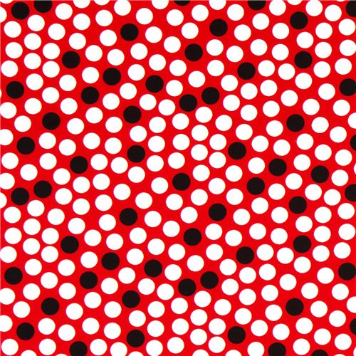 roter Robert Kaufman Stoff mit weißen Punkten 2