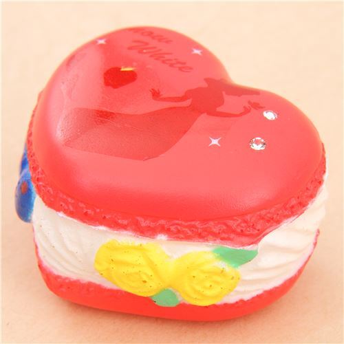 Squishy macaron rojo Blancanieves que recupera lentamente la forma 2