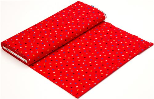 red animal paws fabric Realizzato da Robert Kaufman 3