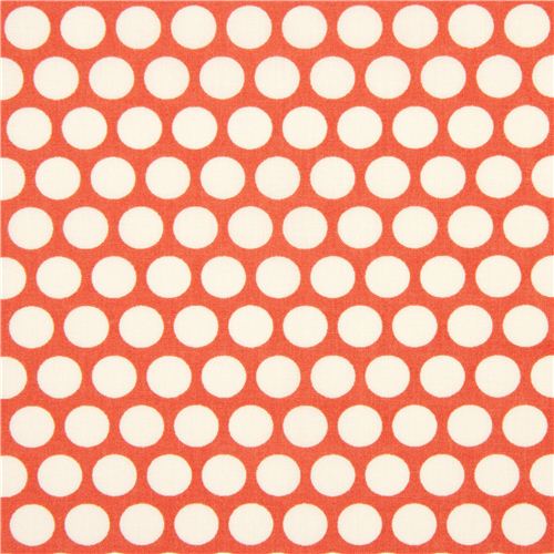 red birch organic fabric from the USA with white dots 2