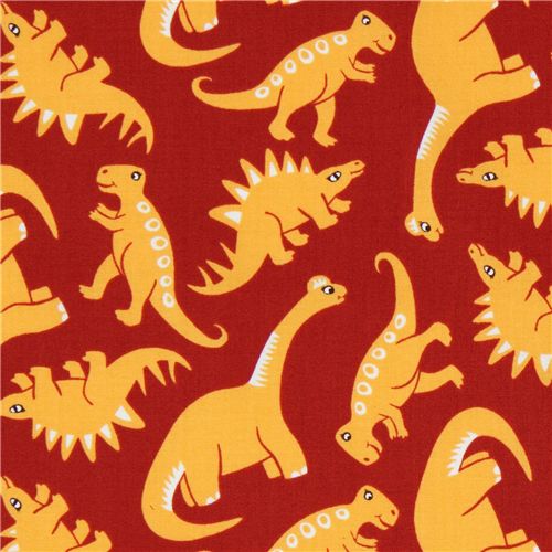 red dinosaurs fabric Robert Kaufman USA designer 1