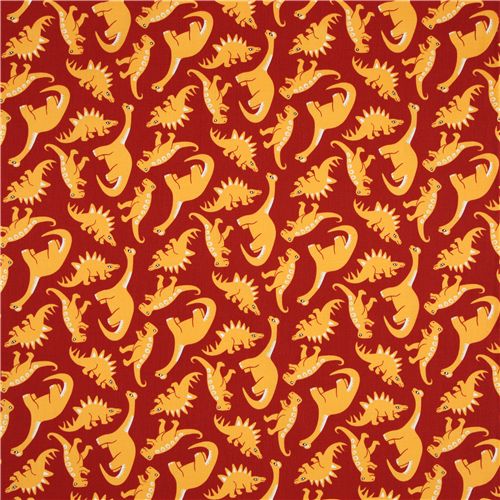 red dinosaurs fabric Robert Kaufman USA designer 2
