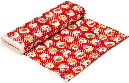 red dotted Cupcake fabric Prodotto realizzato da Cosmo dal Giappone3