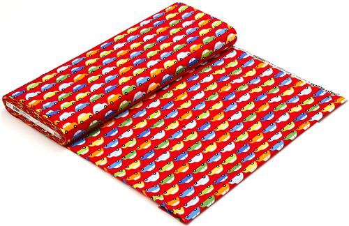 red fabric for boys colourful cars par Robert Kaufman USA 3
