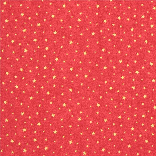 red fabric with small yellow stars Quilting Treasures 2