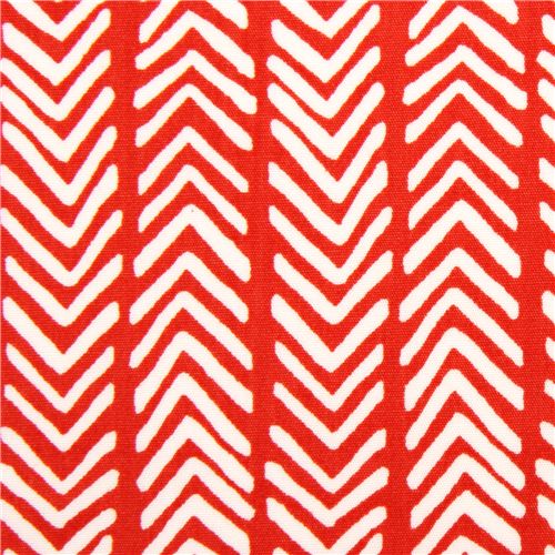 red herringbone pattern organic fabric by monaluna USA Fabric