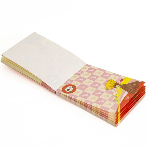 Cuaderno mini rojo con panda y palitos de chocolate dulces Happy marr�n 6