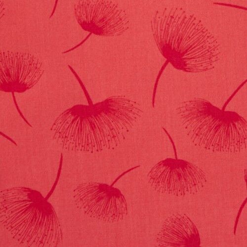red-orange dandelion flower fabric by Timeless Treasures Fabric