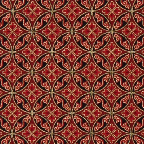 red oriental fabric golden pattern Robert Kaufman 1