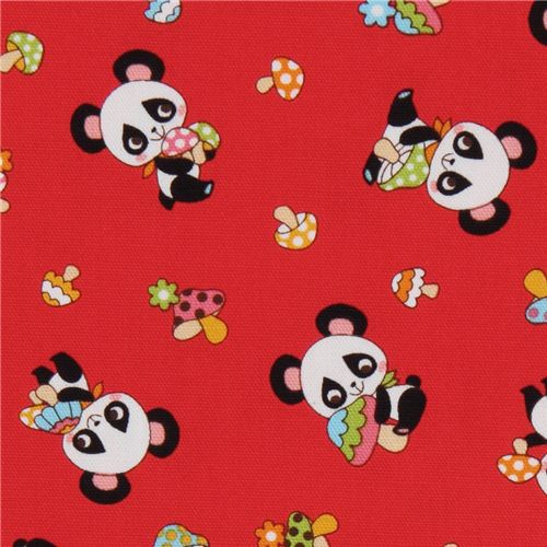 red panda fabric fly agaric from Japan kawaii 1