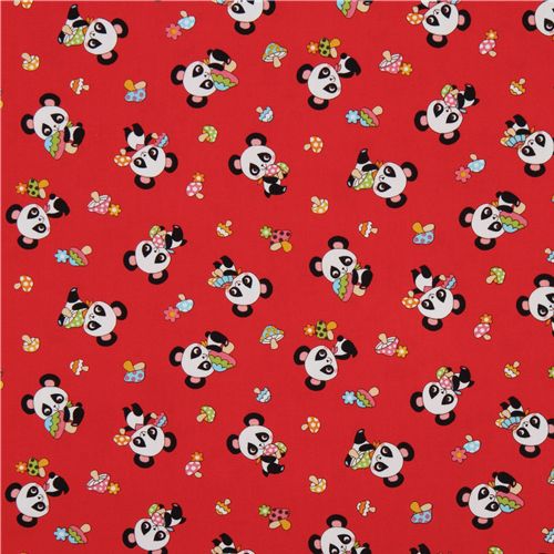 red panda fabric fly agaric from Japan kawaii 2