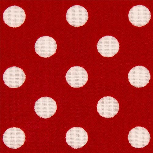 red polka dot laminate fabric by Cosmo from Japan Fabric