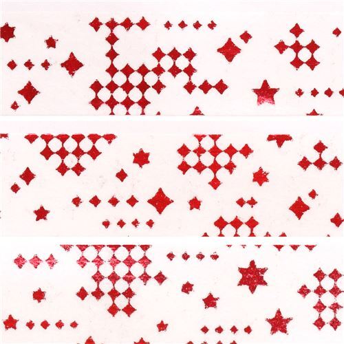 red shiny star mt fab Washi Tape deco tape 1