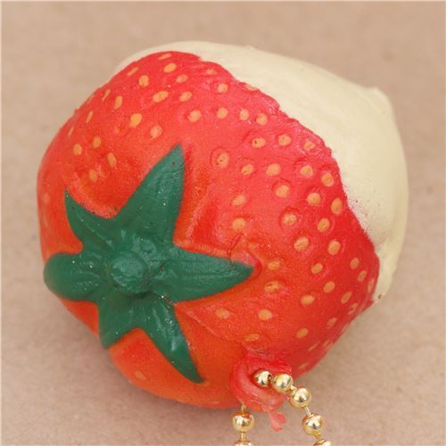 red strawberry with pale yellow sauce squishy Cafe de N 2