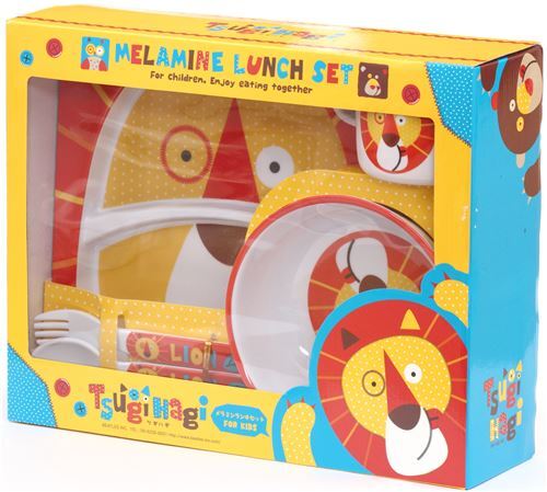 Ensemble djeuner pour bote  bento rouge et blanc avec une tte de lion