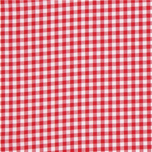 Remnant (11 x 112 cm) - red white checkered Robert Kaufman fabric Carolina Gingham 2