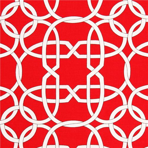 roter Korbgeflecht Stoff von Michael Miller Stoff
