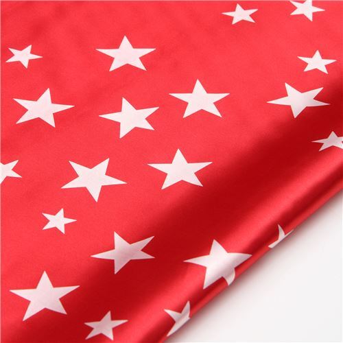 tessuto rosso stelle bianche rasatello poliestere Giappone Tessuto