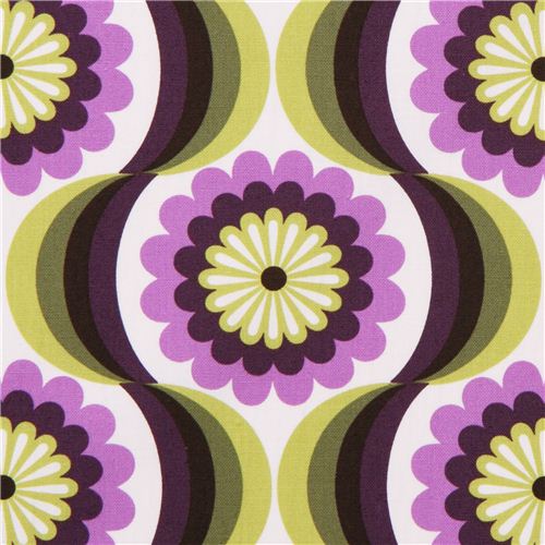 Toile rtro  fleurs violettes par Robert Kaufman Tissu