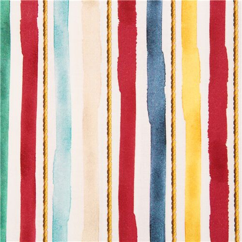 Rope Painted Stripes Colourful Nautical Fabric