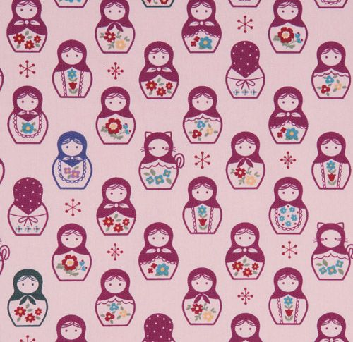 rose matryoshka dolls Kokka fabric Japan babushka 2