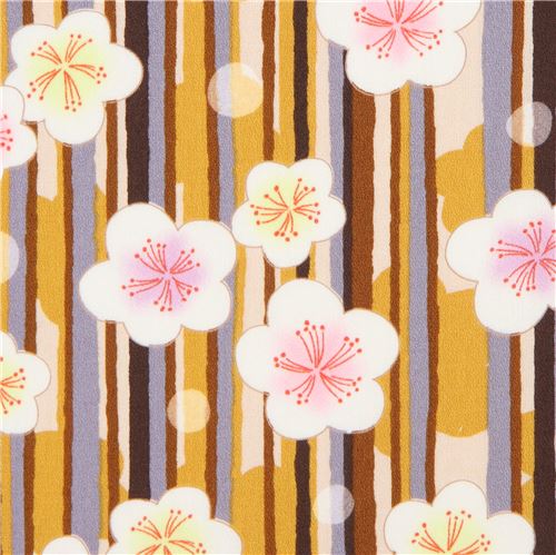 tessuto strisce fiori di ciliegio amunzen Tessuto