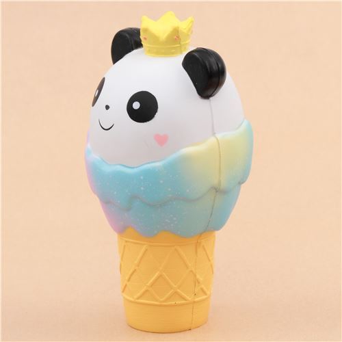Squishy Vlampo jumbo parfumé, panda dans un cornet de glace couleur galaxie 2