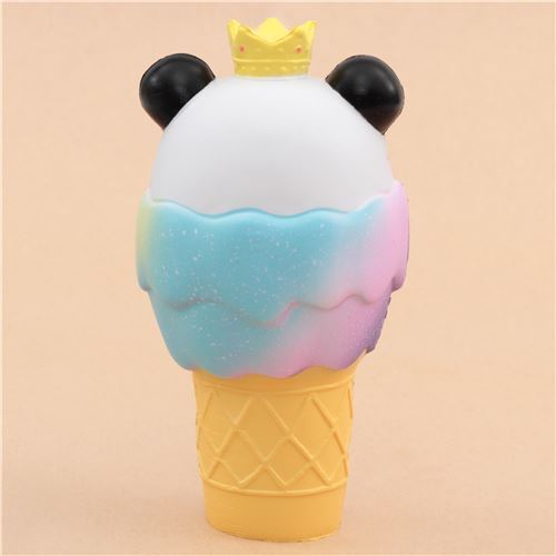 Squishy Vlampo jumbo parfumé, panda dans un cornet de glace couleur galaxie 3