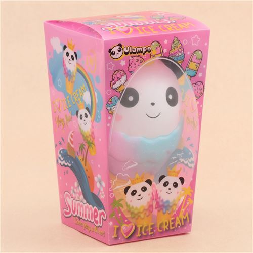 Squishy Vlampo jumbo parfumé, panda dans un cornet de glace couleur galaxie 4