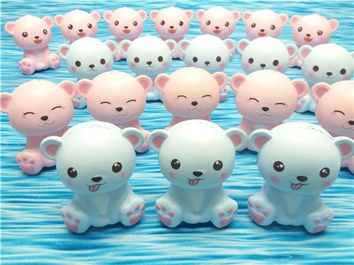 scented jumbo pink polar bear eyes closed animal squishy by Puni Maru 11