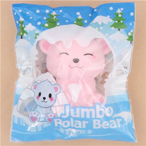 scented jumbo pink polar bear eyes closed animal squishy by Puni Maru 4