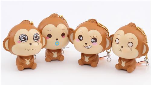 squishy profumato mini cheeki baby scimmia occhi bianchi Puni Maru 5