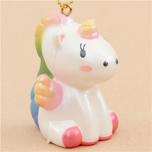 scented mini white unicorn orange-pink wing animal by WaWaii Squishy
