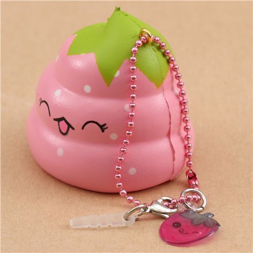 Squishy Puni Maru parfum� rose Crazy Poo, crotte � la fraise 2