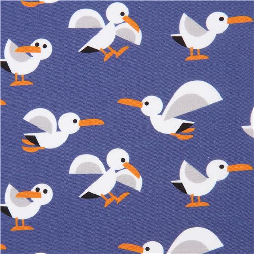 Blaulila Stoff mit Mwen von Copenhagen Print Factory Stoff
