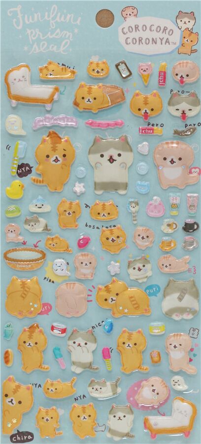 shiny puffy Corocoro Coronya and friends stickers by San-X 3