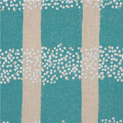 tessuto turchese decorazioni argentate strisce pois echino laminato in tela Tessuto