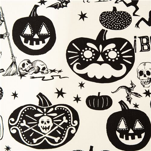 Haunted House Happy Halloween Pumpkins Fabric