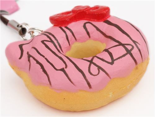 Colgante blando Squishy para mvil o bolso pequeo donut rosa Hello Kitty 2