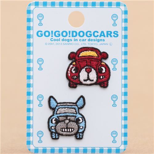 small car iron-on transfer patch 2 pieces